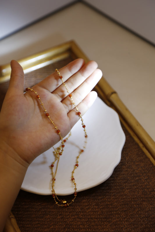 Carnelian Bead Convertible Necklace Bracelet
