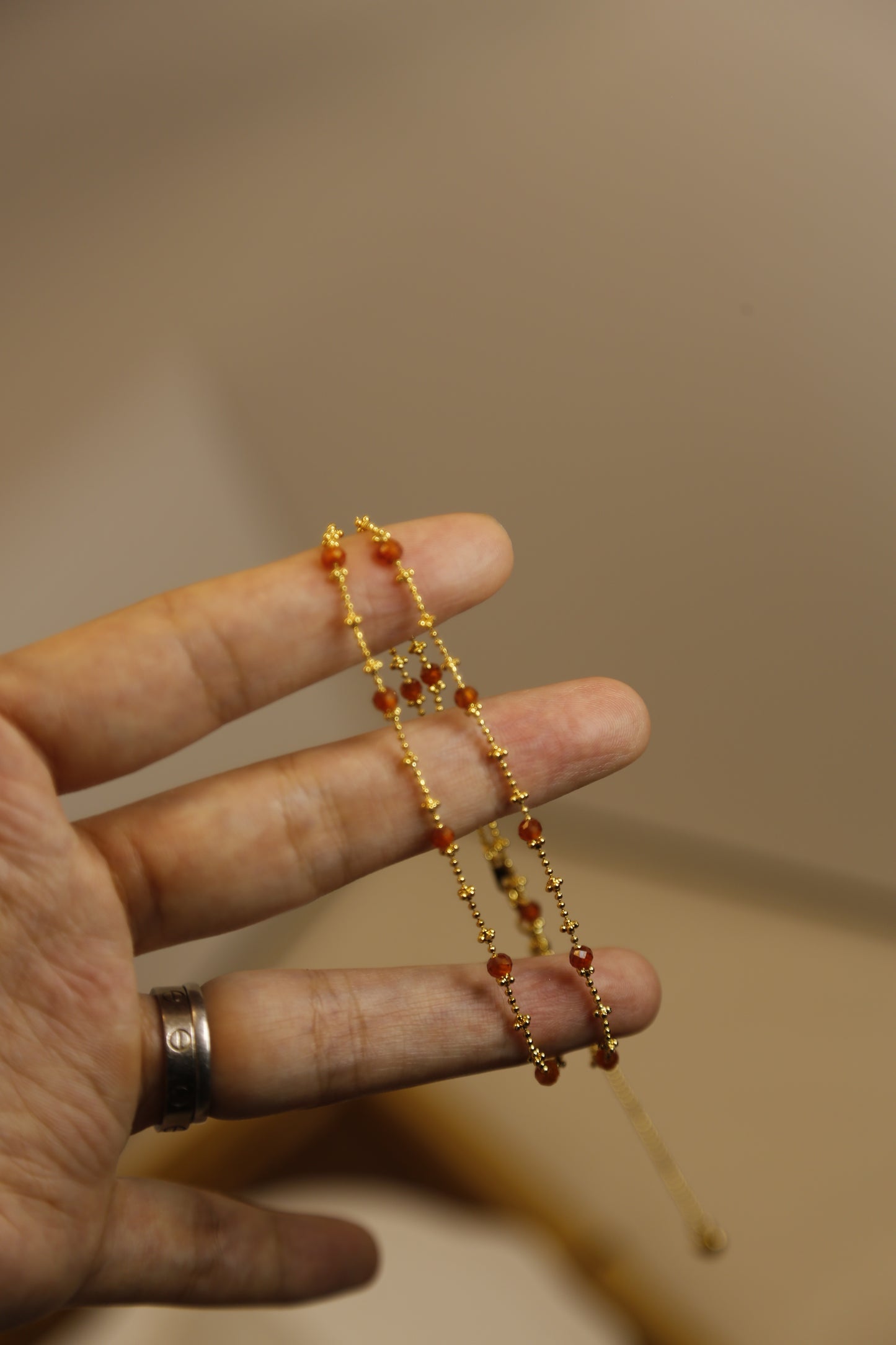 Carnelian Bead Convertible Necklace Bracelet