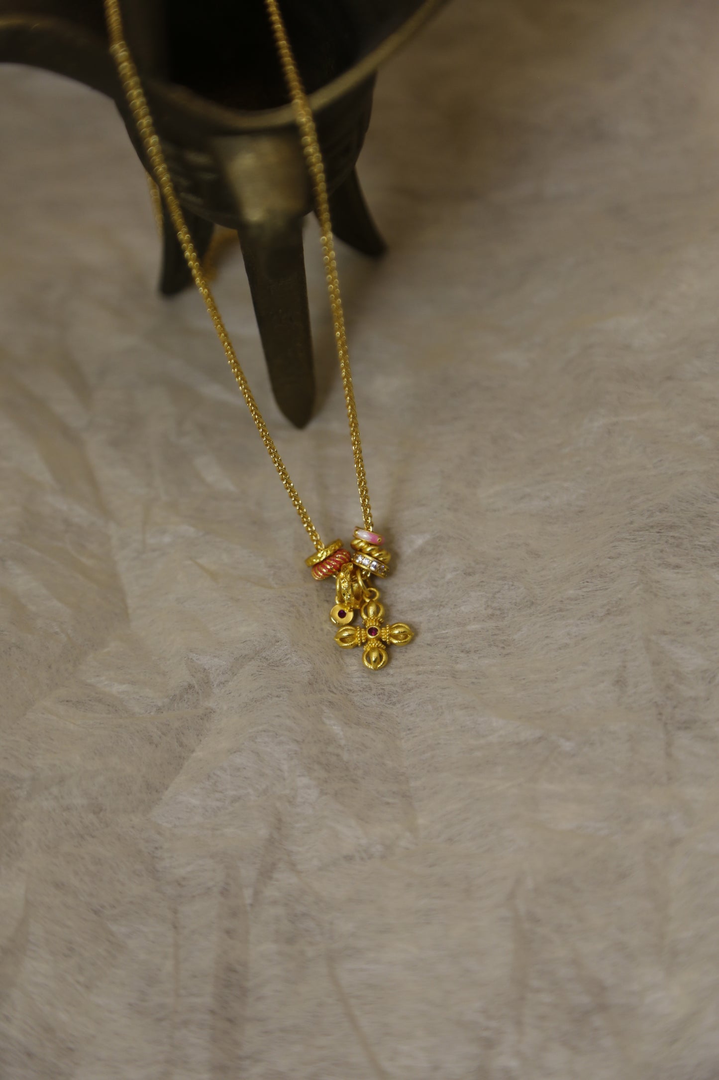 Lucky Clover Gold Charm Necklace