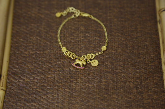 Whimsical Rocking Horse Coin Charm Bracelet