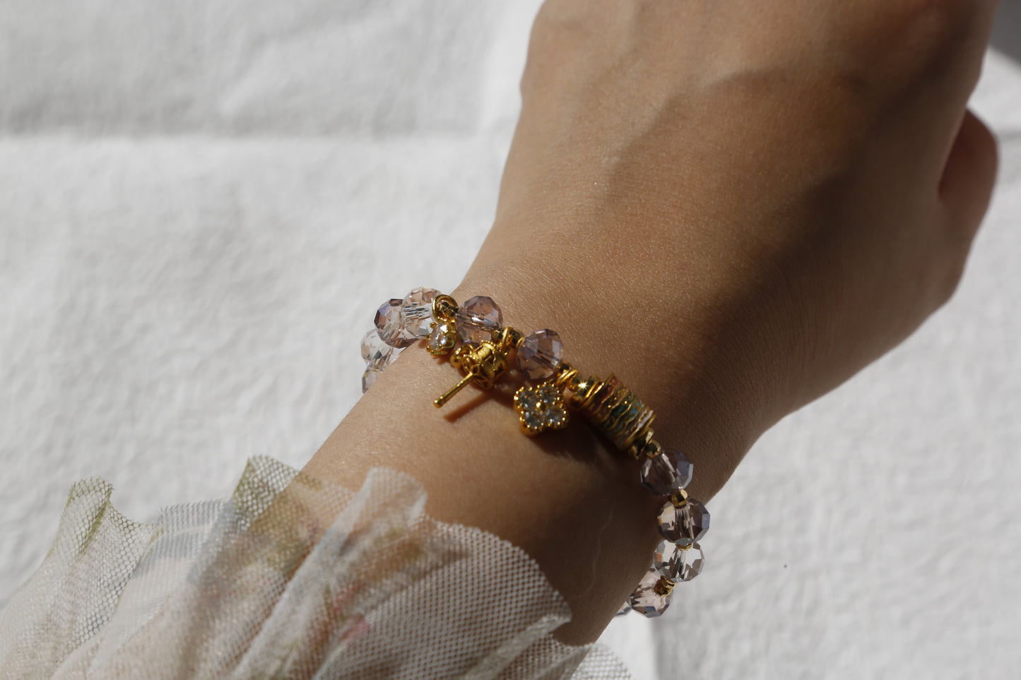 Enchanted Key & Crystal Amethyst Bracelet