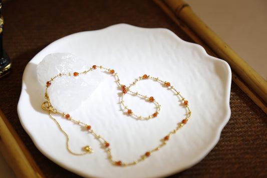 Carnelian Bead Convertible Necklace Bracelet