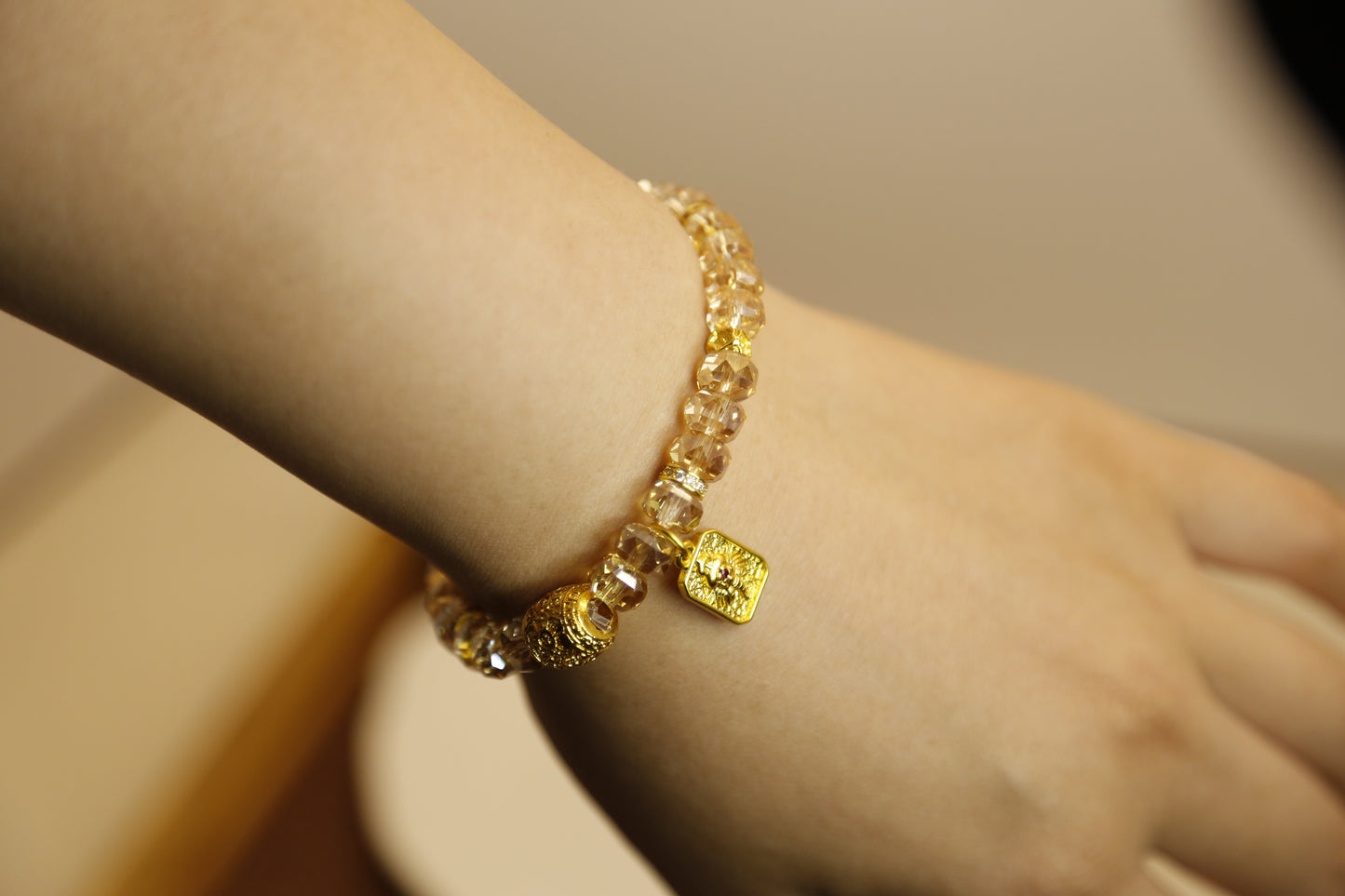 Faceted Citrine Prosperity Gold Bracelet