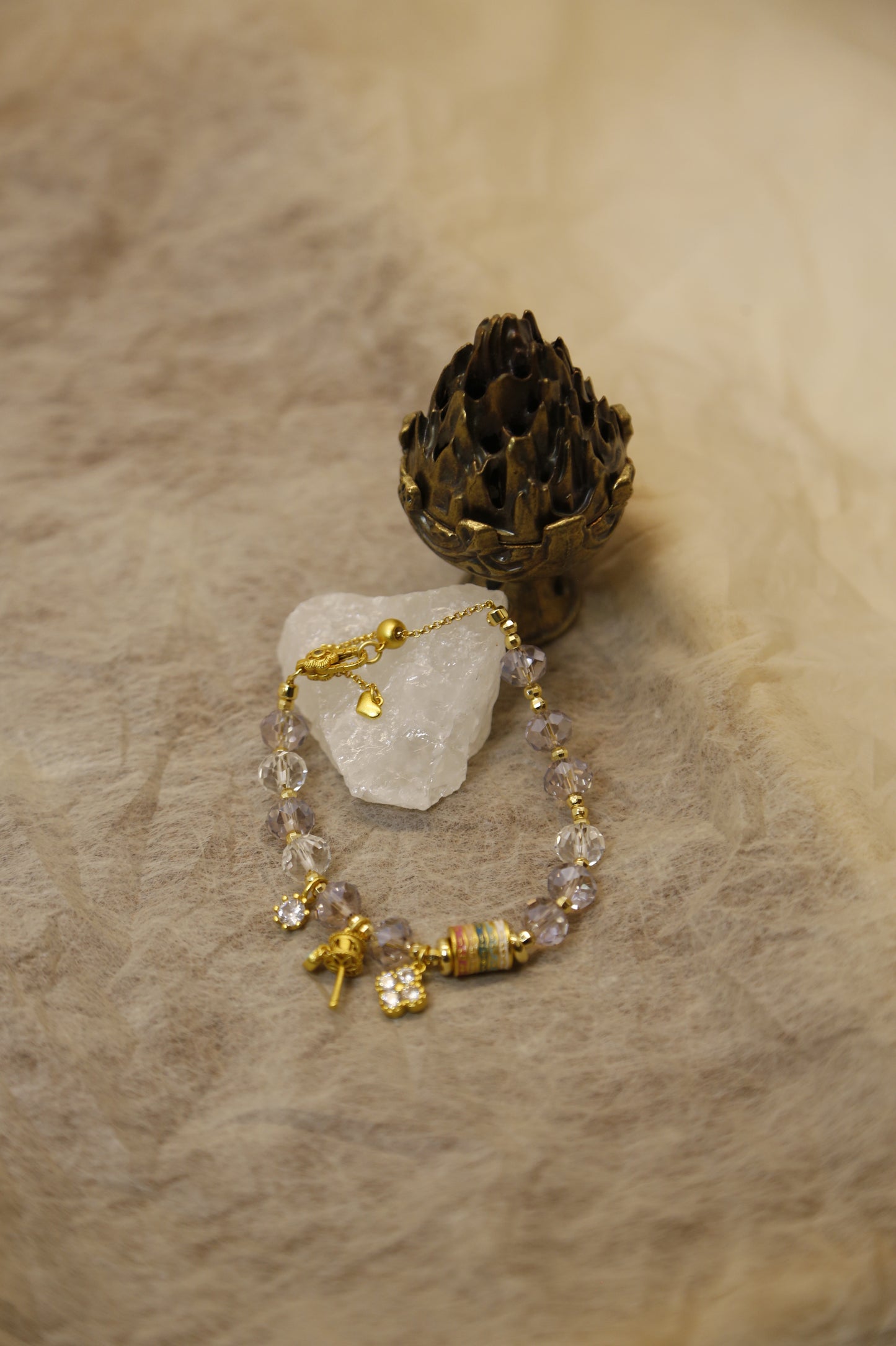 Enchanted Key & Crystal Amethyst Bracelet
