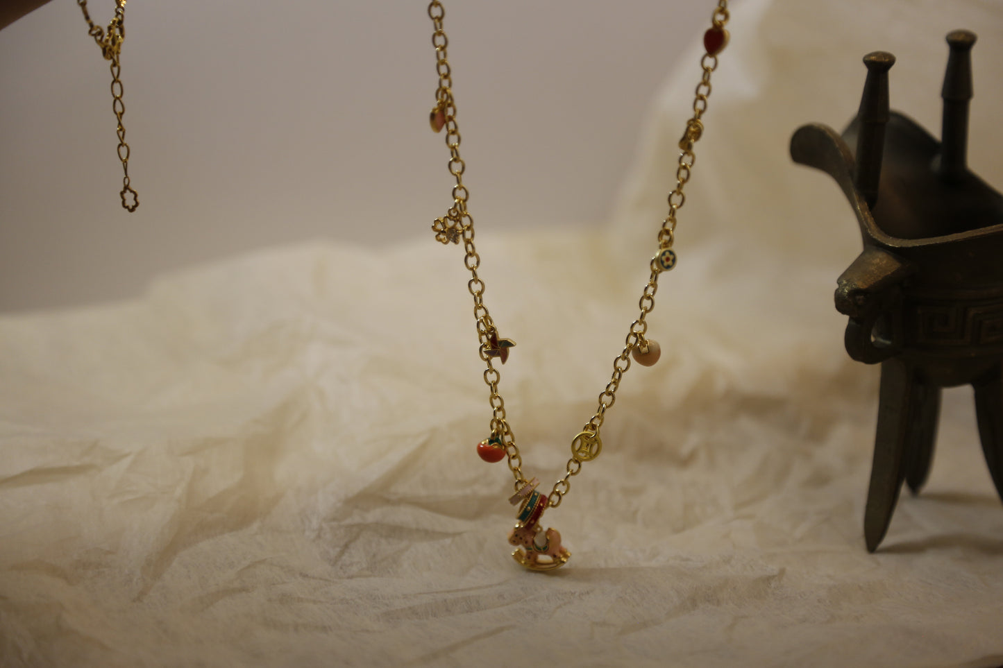 Whimsical Rocking Horse Charm Necklace