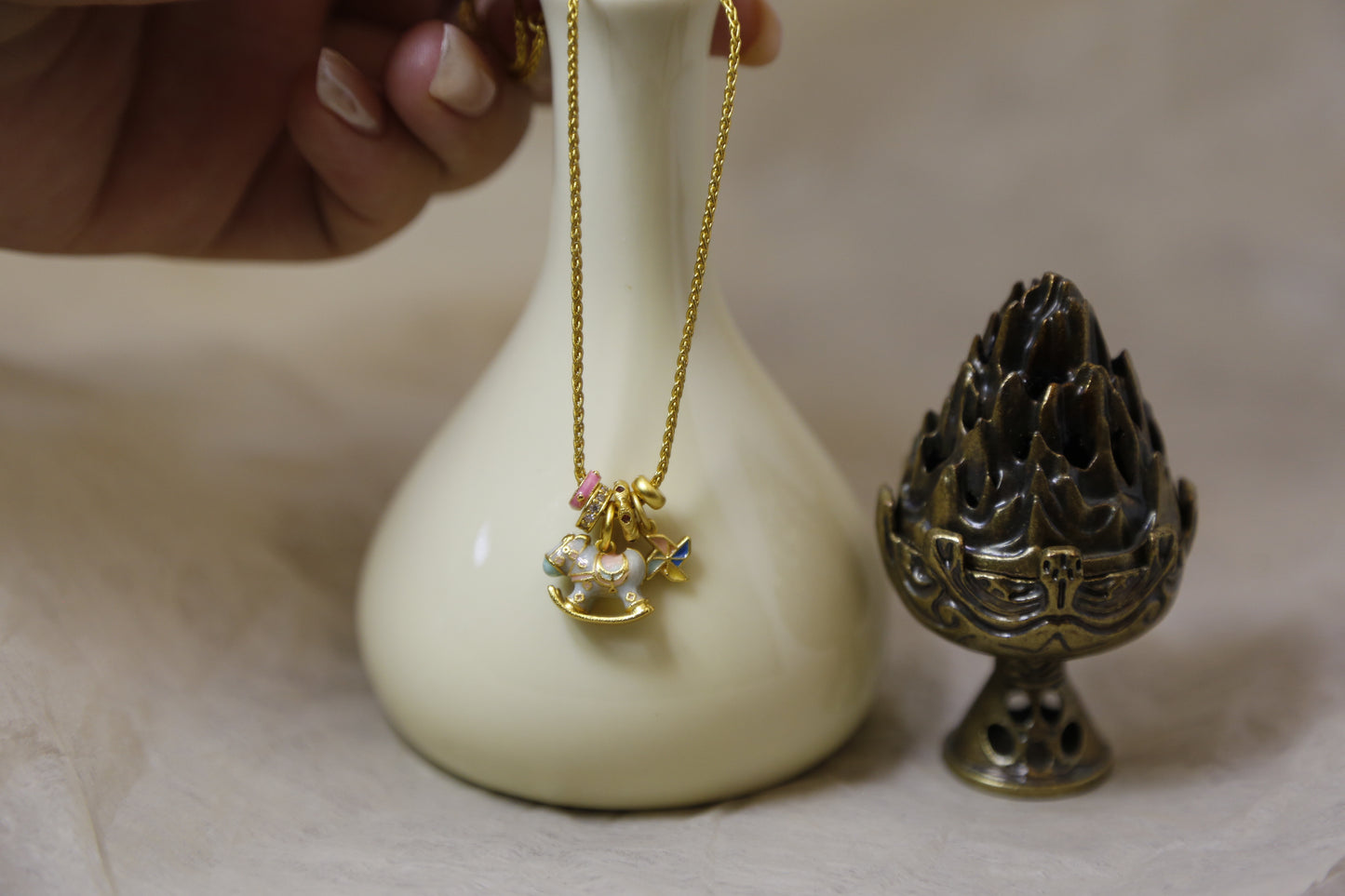 Whimsical Rocking Horse Star Charm Necklace