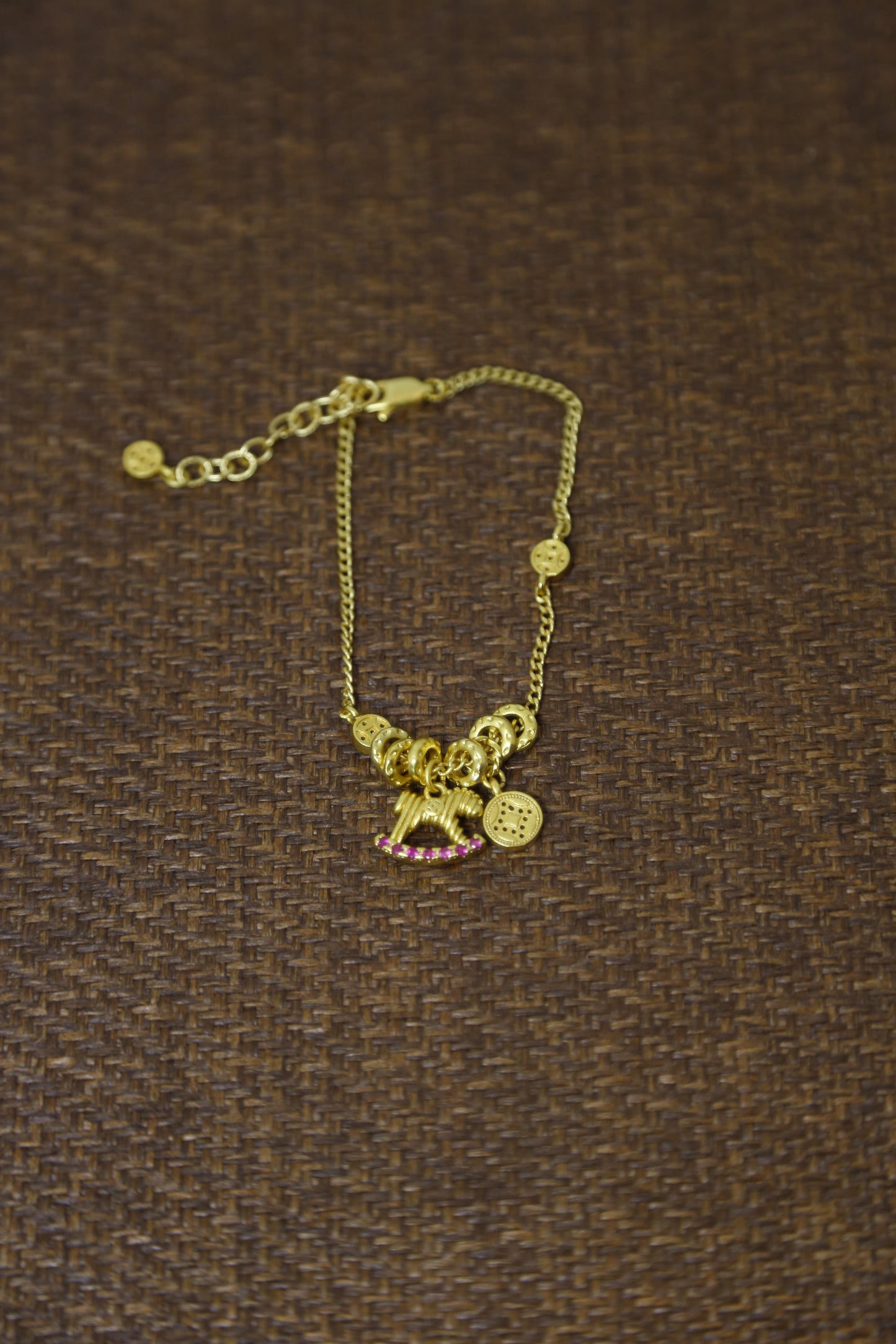 Whimsical Rocking Horse Coin Charm Bracelet