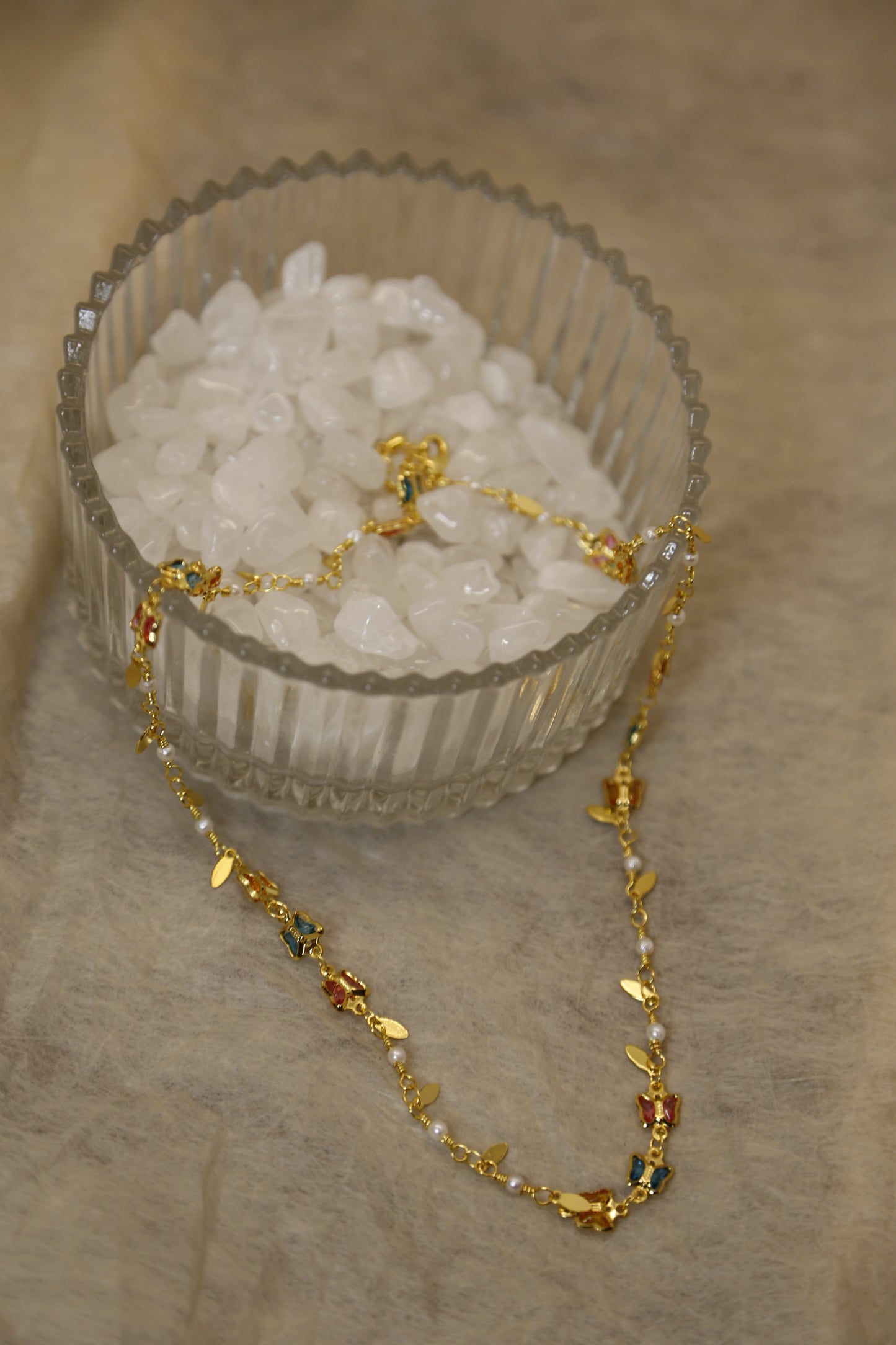 Pearl & Gemstone Gold Chain Necklace