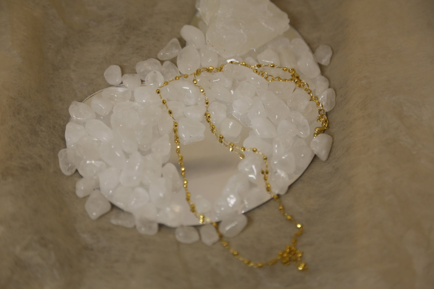 Delicate Gold Bead Chain Necklace