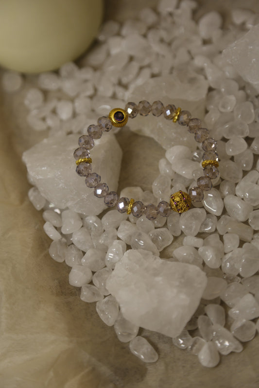 Faceted Light Amethyst Gold Bracelet