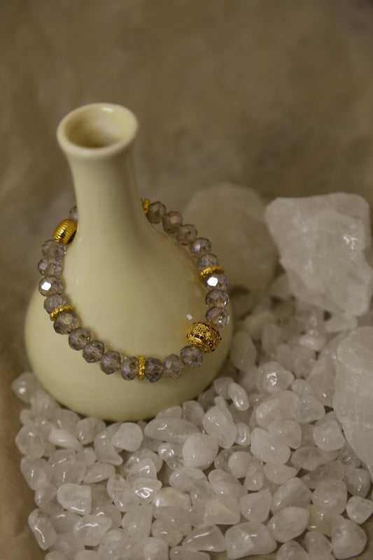Faceted Light Amethyst Gold Bracelet
