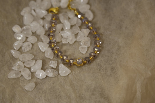 Faceted Amethyst Crown Jewel Bracelet